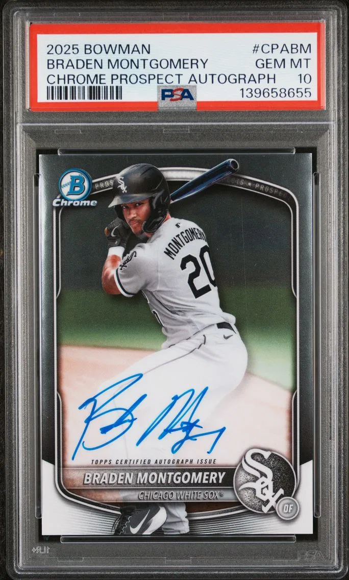 2025 #CPABM BRADEN MONTGOMERY PSA 10 Bowman Chrome Prospect Autographs