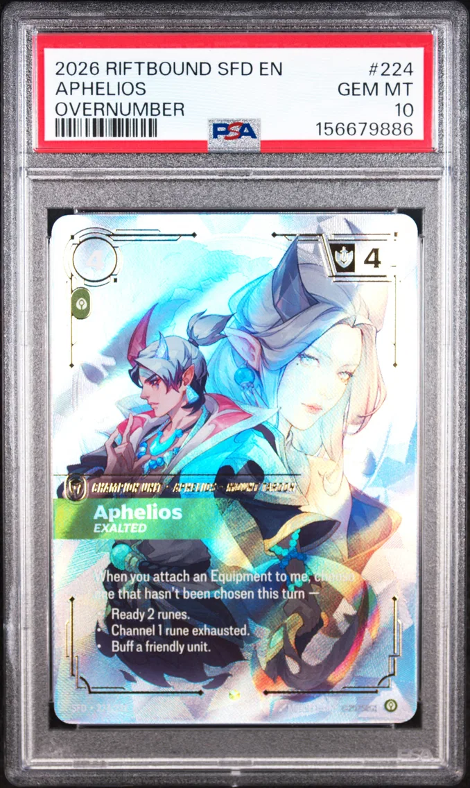 2026 #224 Aphelios - Exalted PSA 10 Riftbound: League of Legends Sfd-Spiritforged