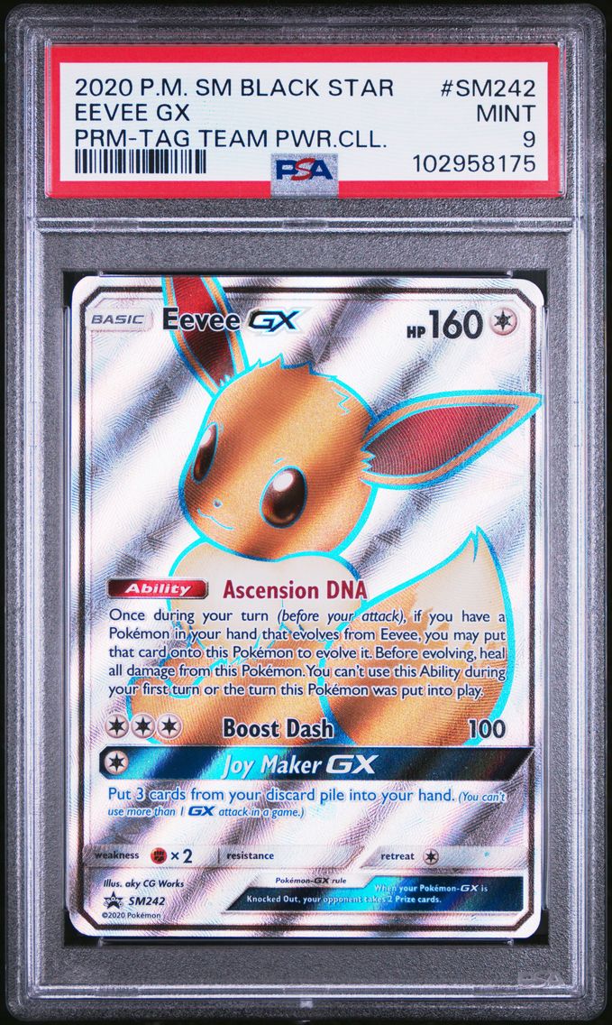 2020 #SM242 EEVEE GX PSA 9 POKEM