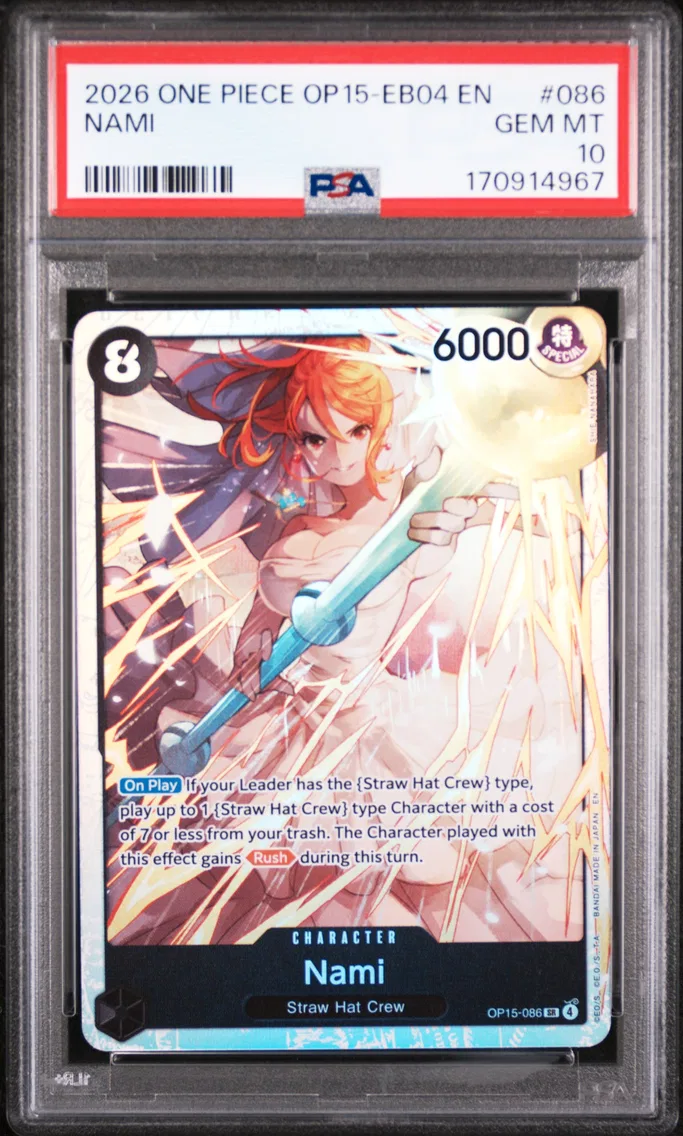 2026 #086 Nami PSA 10 One Piece OP15-EB04-Adventure on Kami's Island