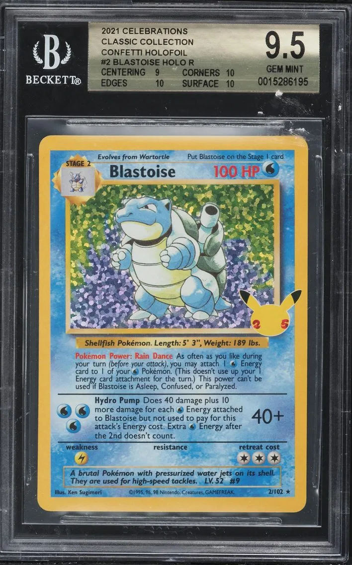 2021 #2 Blastoise-Holo BGS 9.5 Celebrations Classic Collection Pokemon