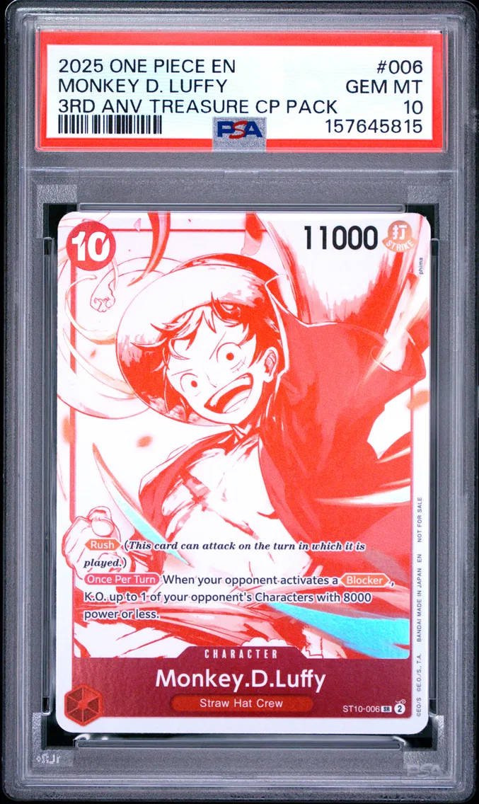 2025 #006 Monkey D. Luffy PSA 10 One Piece 3rd Anniversary! One Piece Card Treasure Campaign Pack