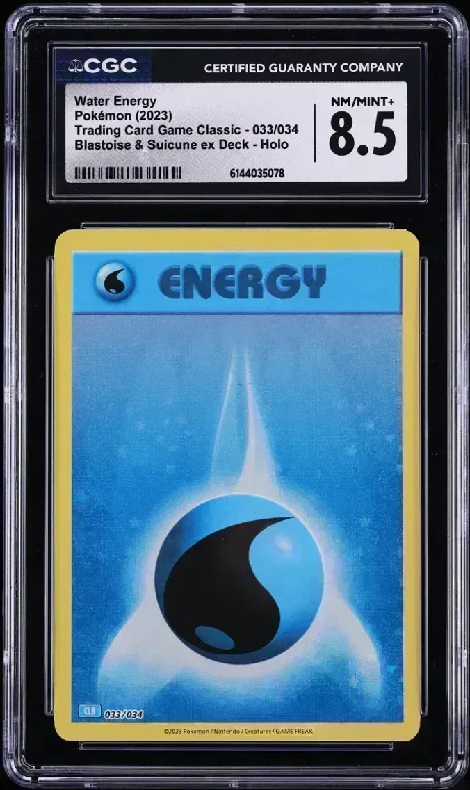 2023 Trading Card Game Classic - CLV, CLC, CLB - English SV TCG Classic Blastoise & Suicune Ex Deck Holo Water Energy NM-MT #033/034 CGC 8.5