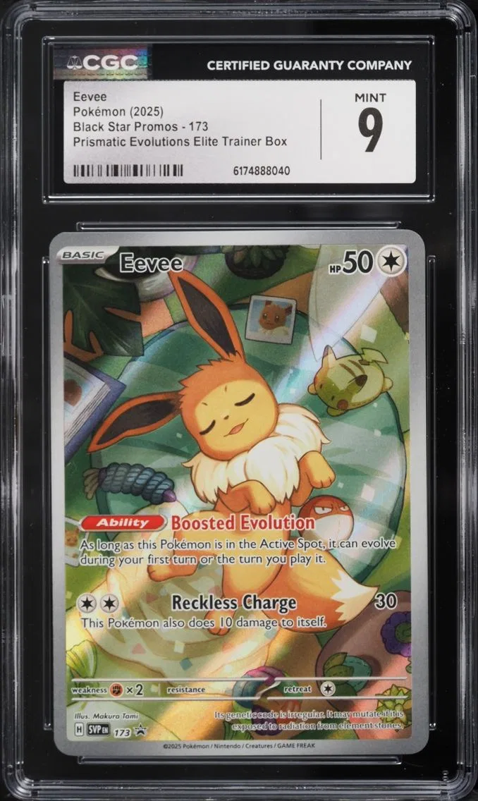 2025 Pokemon Scarlet & Violet Promo Prismatic Evolutions ETB Full Art Eevee #173 CGC 9 MINT