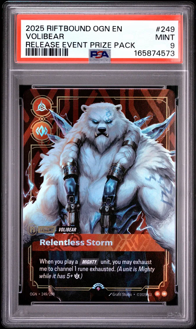2025 #249 Volibear - Relentless Storm PSA 9 Riftbound: League of Legends Ogn-Origins