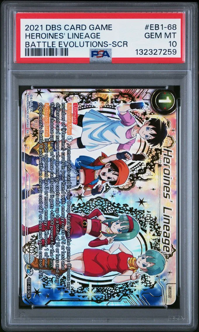 2021 #EB1-68 Heroines' Lineage PSA 10 Dragon Ball Super Card Game Battle Evolutions Booster