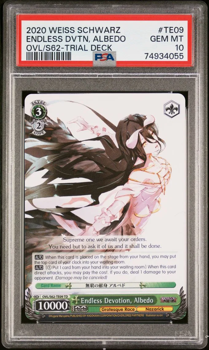 2020 #TE09 ENDLESS DVTN, ALBEDO PSA 10 Weiss Schwarz Nazarick: Tomb of the Undead