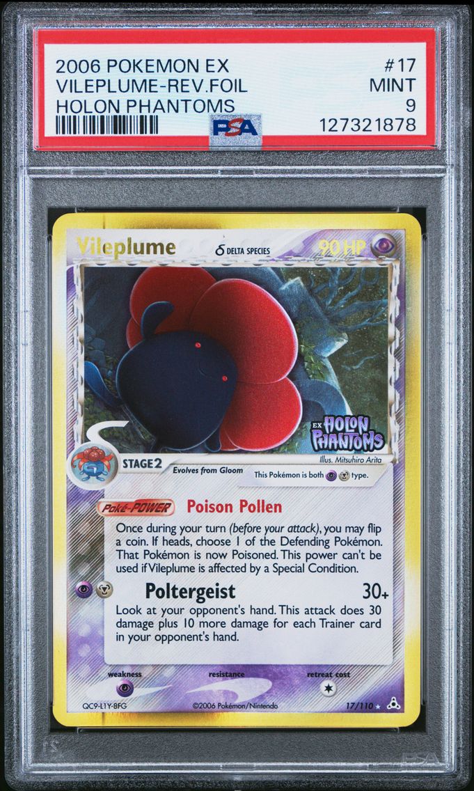 2006 #17 Vileplume-Reverse Foil PSA 9 EX Holon Phantoms Pokemon