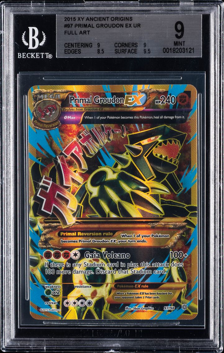 2015 #97 Full Art/Primal Groudon EX BGS 9 XY Ancient Origins Pokemon