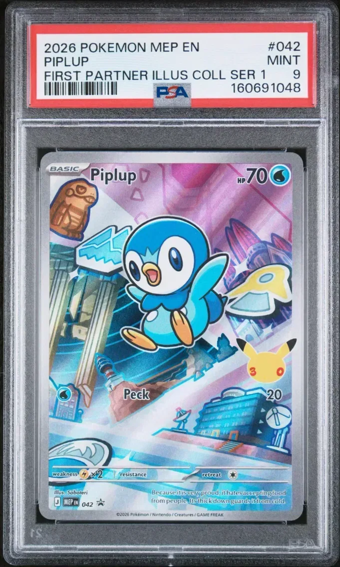 2026 Pokemon Mep EN-Me Black Star Promo Piplup Mep EN-Me Black Star Promo #042 PSA 9