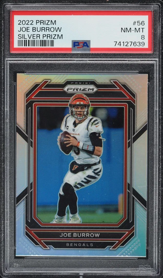 2022 PANINI PRIZM SILVER JOE BURROW #56 PSA 8 NM-MT
