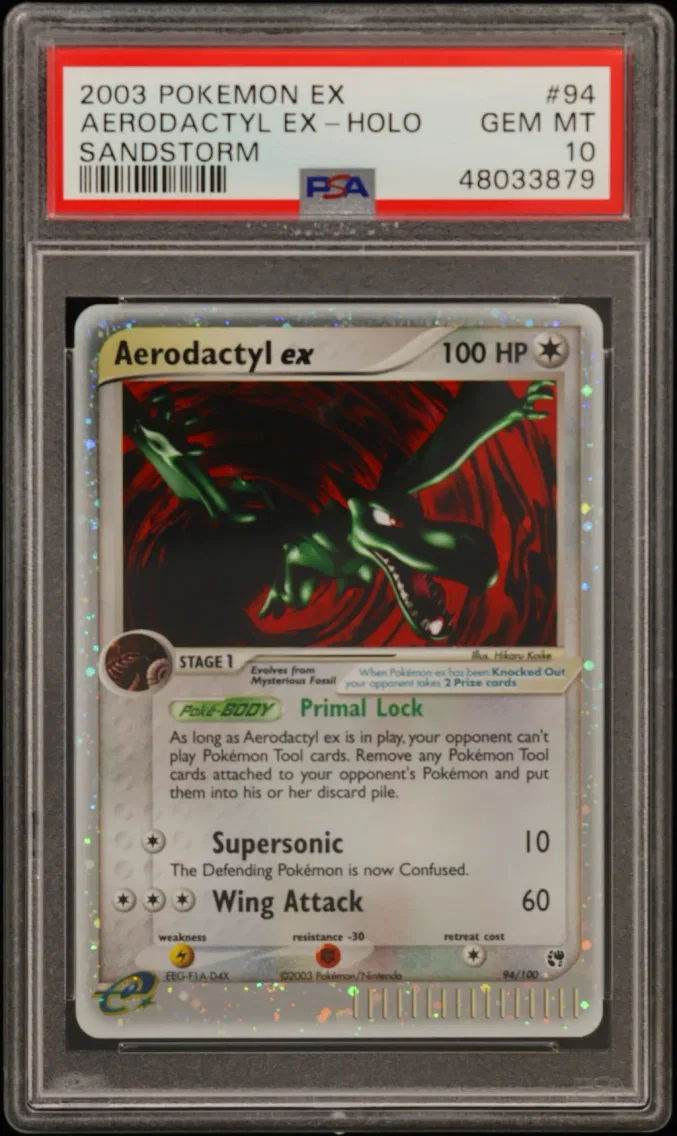 2003 #94 Aerodactyl EX-Holo PSA 10 EX Sandstorm