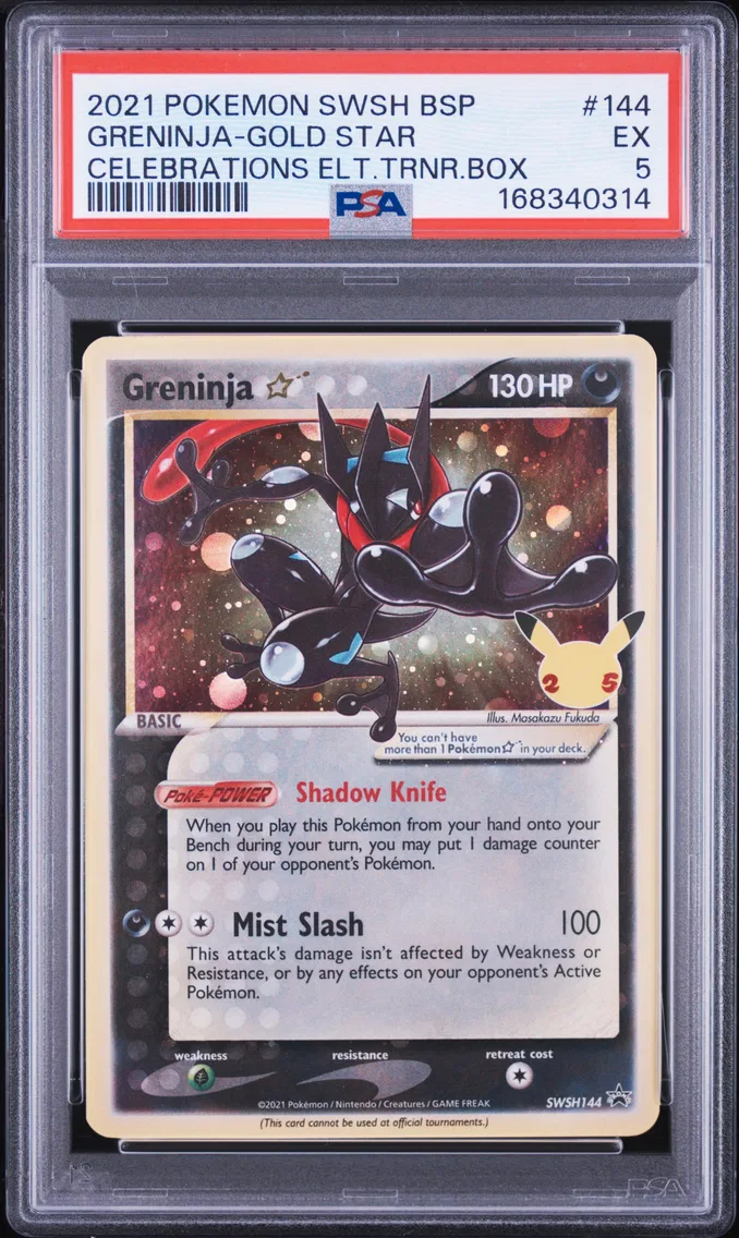 2021 #144 Greninja-Gold Star PSA 5 Swsh Black Star Promo