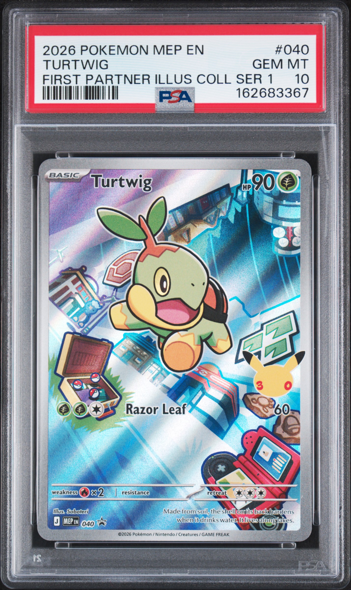 2026 #040 Turtwig PSA 10 Mep En-Me Black Star Promo