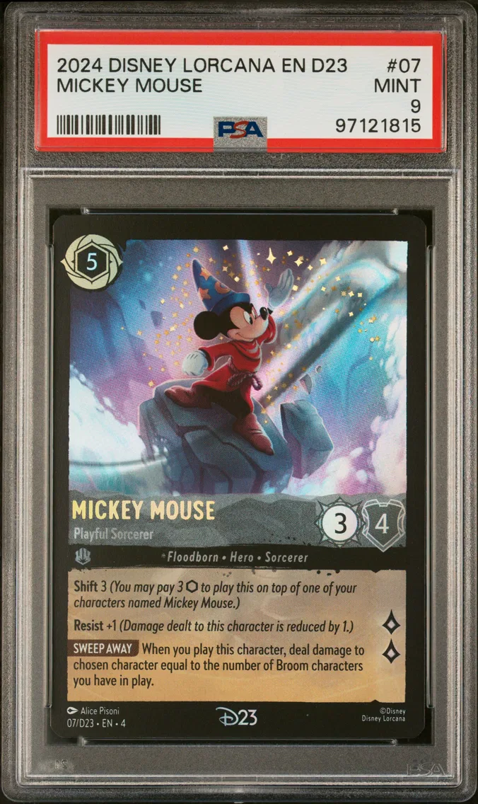 2024 #07 Mickey Mouse - Playful Sorcerer PSA 9 Disney Lorcana EN D23-D23 Expo Promo