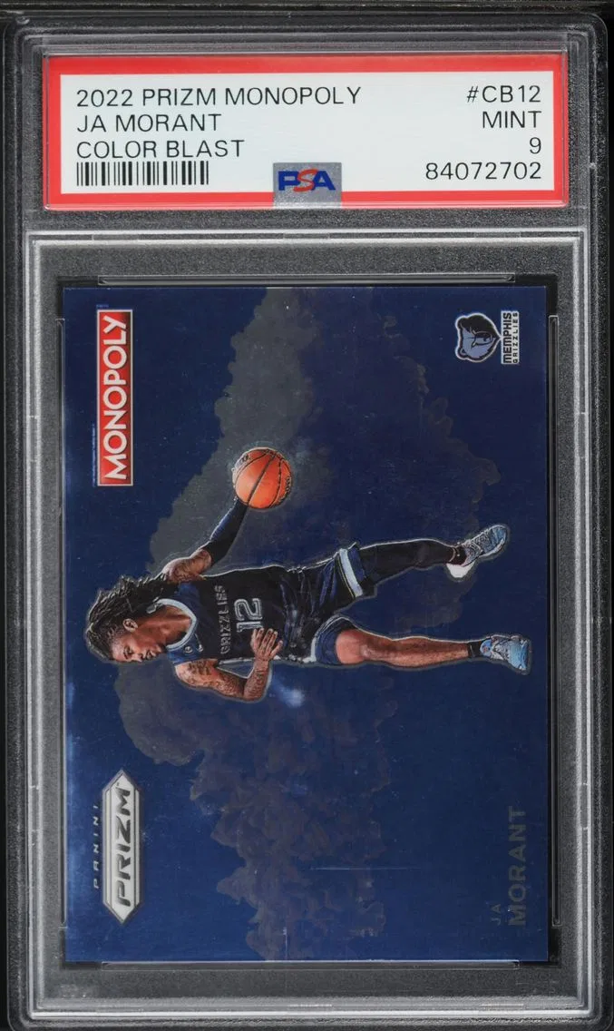 2022 #CB12 Ja Morant PSA 9 Panini Prizm Monopoly Color Blast Basketball