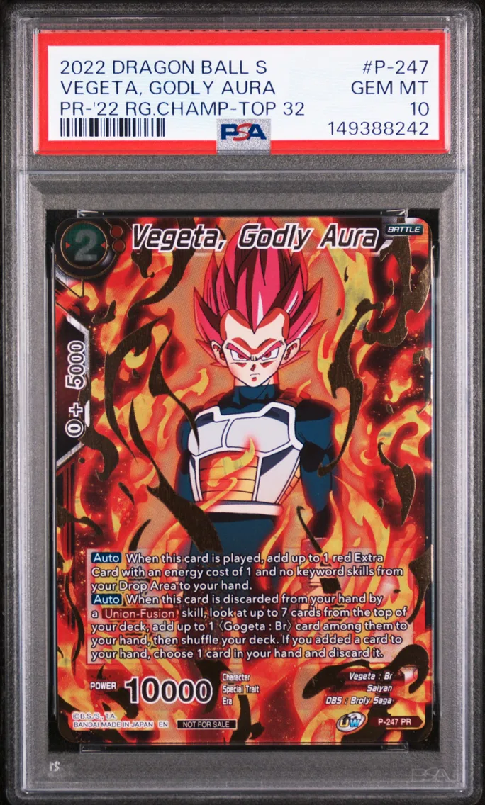 2022 #P-247 Vegeta, Godly Aura PSA 10 Dragon Ball Super Promos