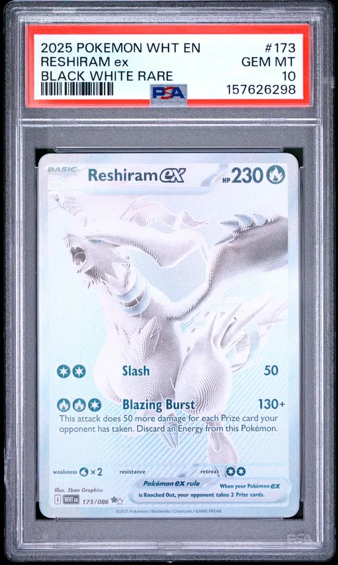 2025 #173 Reshiram EX PSA 10 Wht
