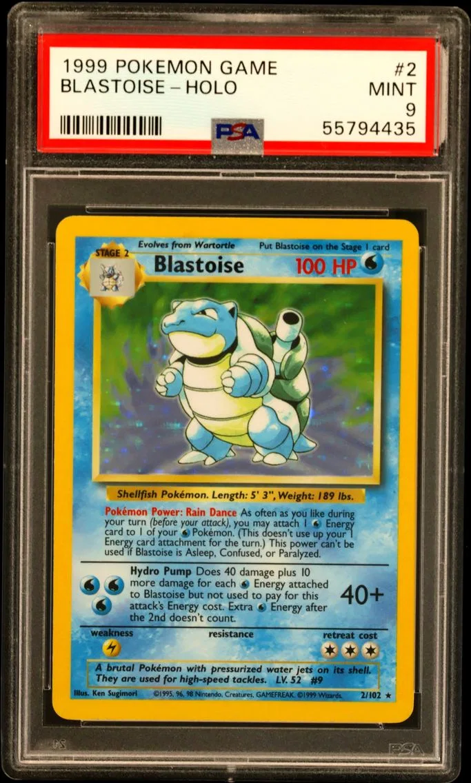 1999 #2 Blastoise-Holo PSA 9 Gam