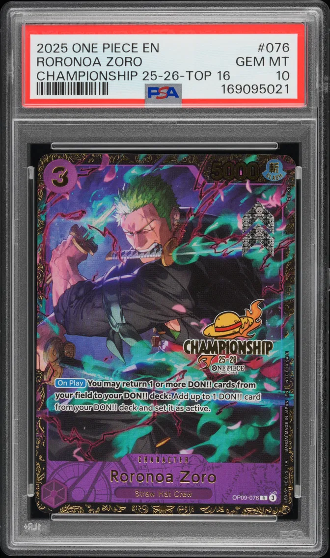 2025 #076 Roronoa Zoro PSA 10 One Piece Promos