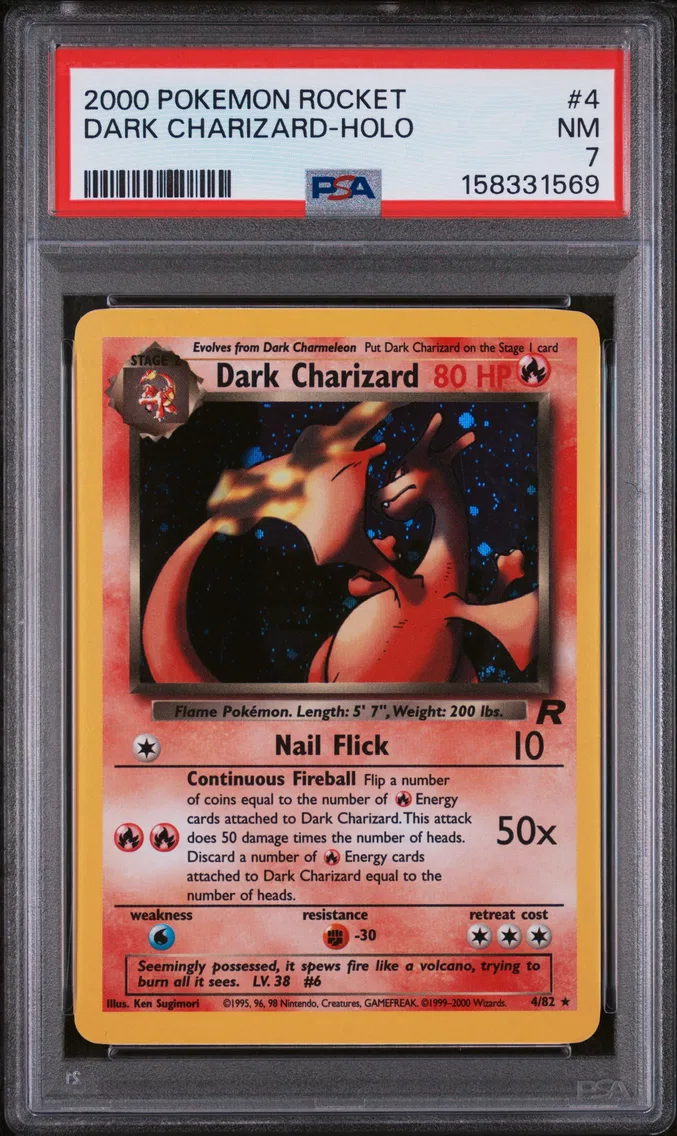 2000 #4 Dark Charizard-Holo PSA 7 Rocket
