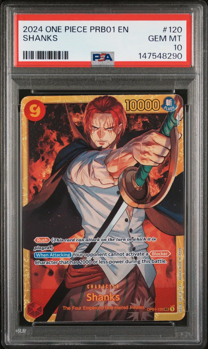 2024 #120 Shanks PSA 10 One Piece PRB01-Premium Booster -One Piece Card the Best-