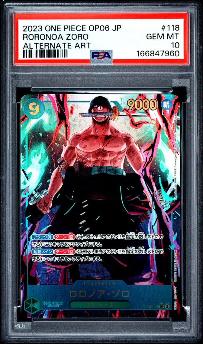 2023 #118 Roronoa Zoro PSA 10 One Piece Japanese OP06-Wings of the Captain