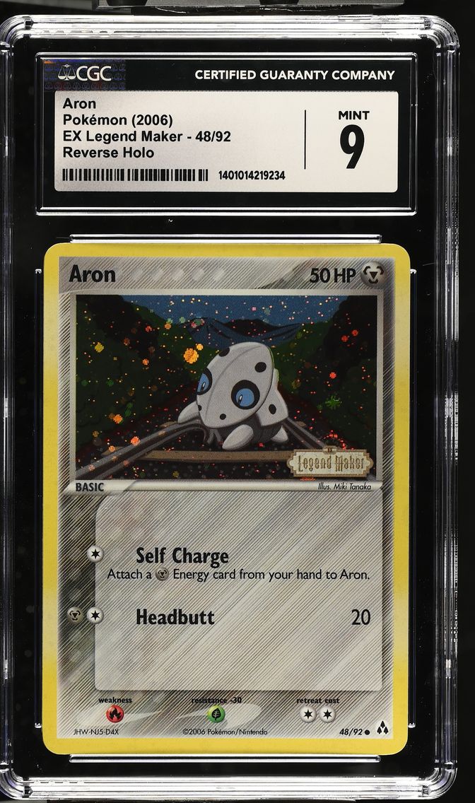 2006 #48 Aron Reverse Holo CGC 9 EX Legend Maker - English