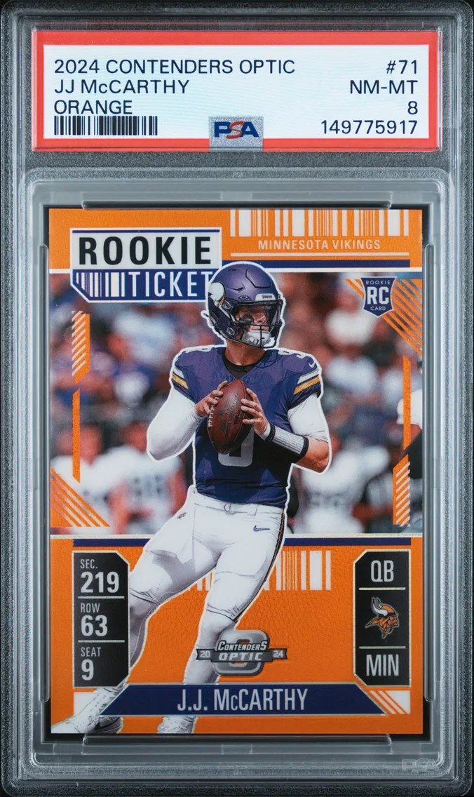 2024 #71 JJ McCarthy PSA 8 Panini Contenders Optic