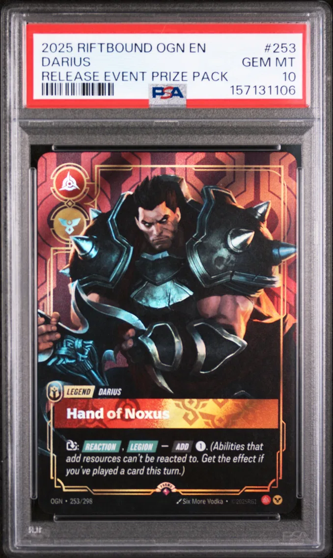 2025 #253 Darius - Hand of Noxus PSA 10 Riftbound: League of Legends Ogn-Origins