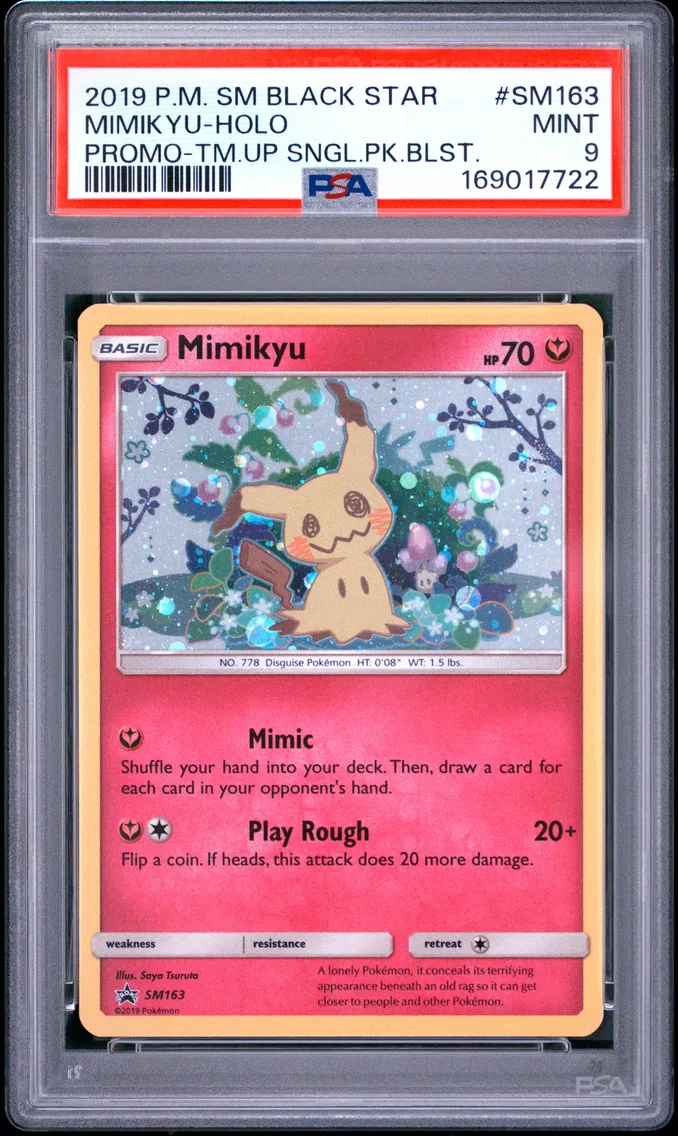 2019 Pokemon SM Black Star Promo Mimikyu-Holo SM Black Star Promo #SM163 PSA 9