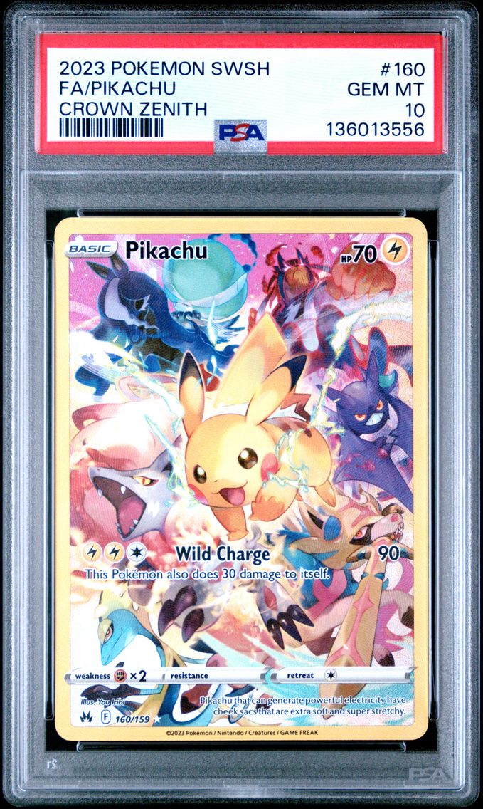 2023 #160 Full Art/Pikachu PSA 10 Sword and Shield Crown Zenith