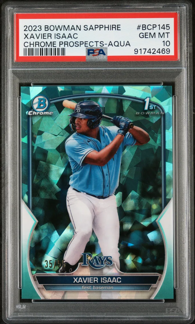2023 #BCP145 Xavier Isaac PSA 10 Bowman Sapphire Edition Chrome Prospects