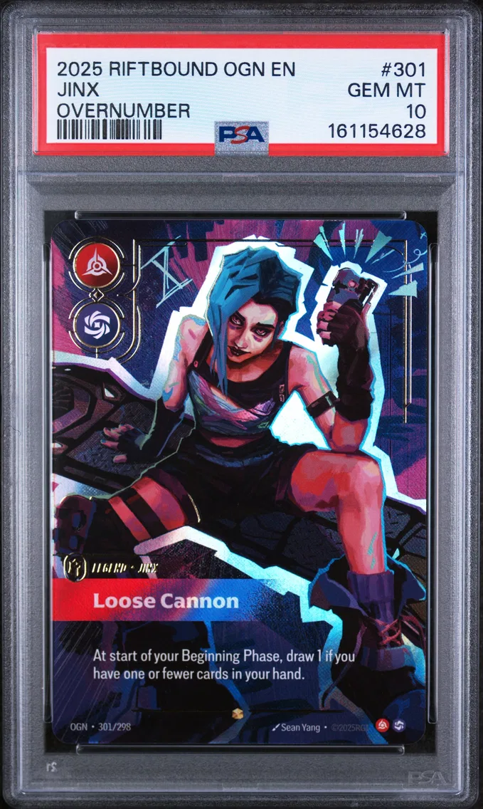 2025 #301 Jinx - Loose Cannon PSA 10 Riftbound: League of Legends Ogn-Origins