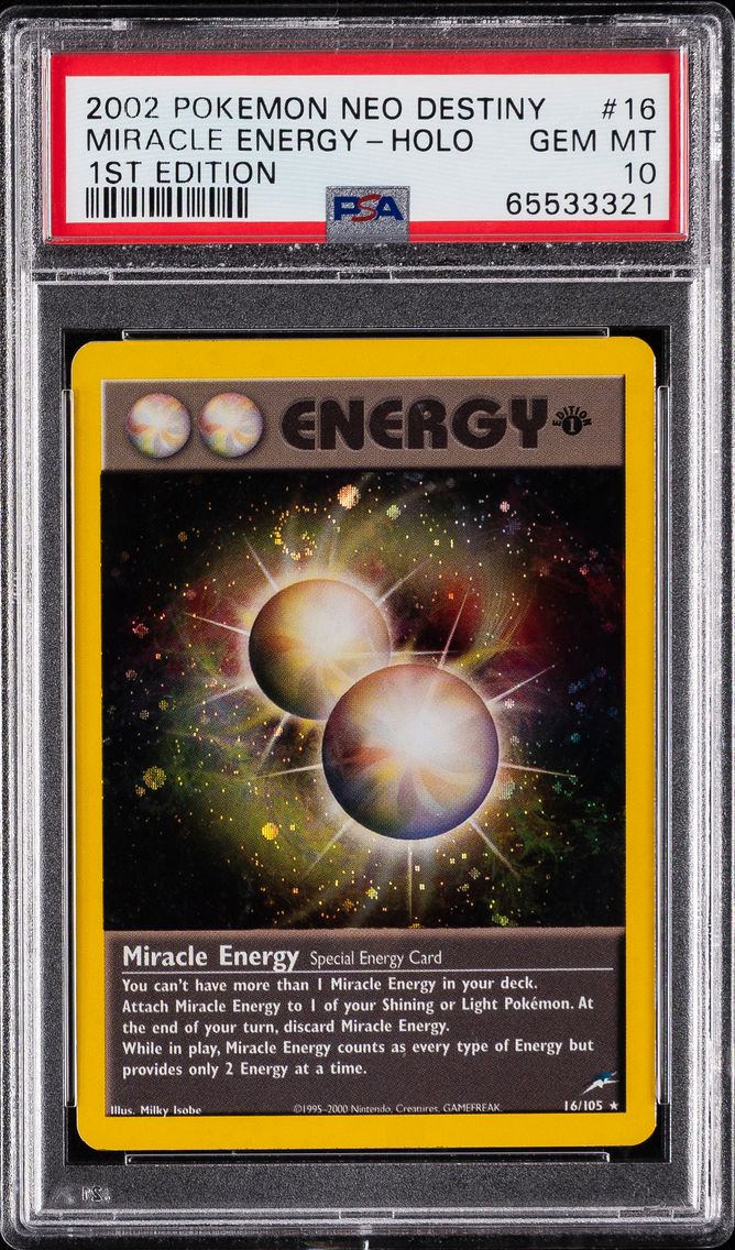 2002 #16 Miracle Energy-Holo 1st Edition PSA 10 Neo Destiny Pokemon