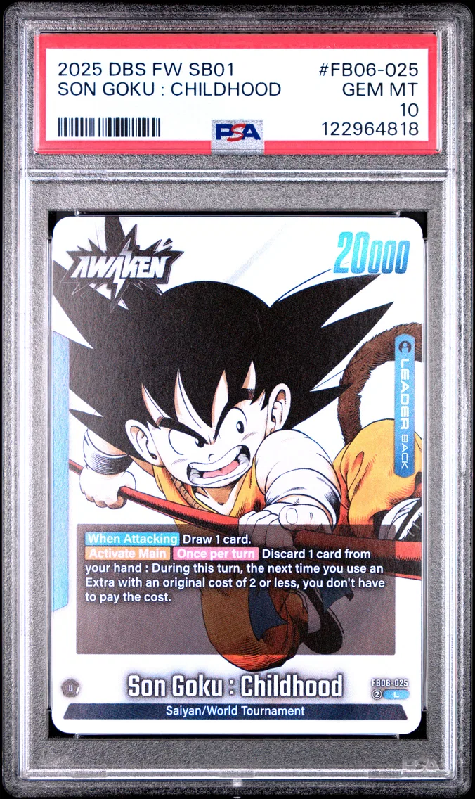 2025 #FB06-025 Son Goku : Childhood PSA 10 Dragon Ball Super Card Game Fusion World Manga Booster 01