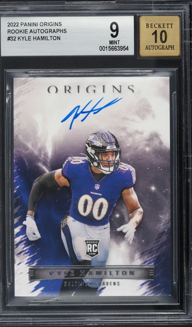 2022 PANINI ORIGINS KYLE HAMILTON ROOKIE AUTO #RAU-KHA BGS 9 MINT