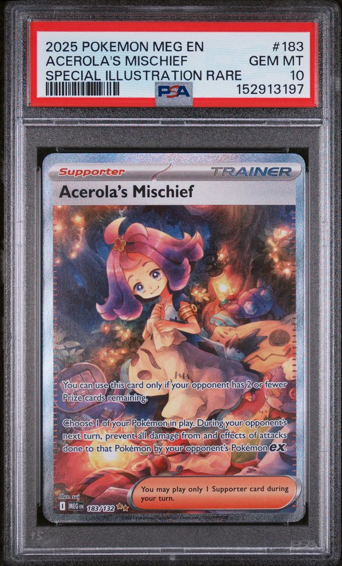 2025 #183 Acerola's Mischief PSA 10 Meg EN-Mega Evolution