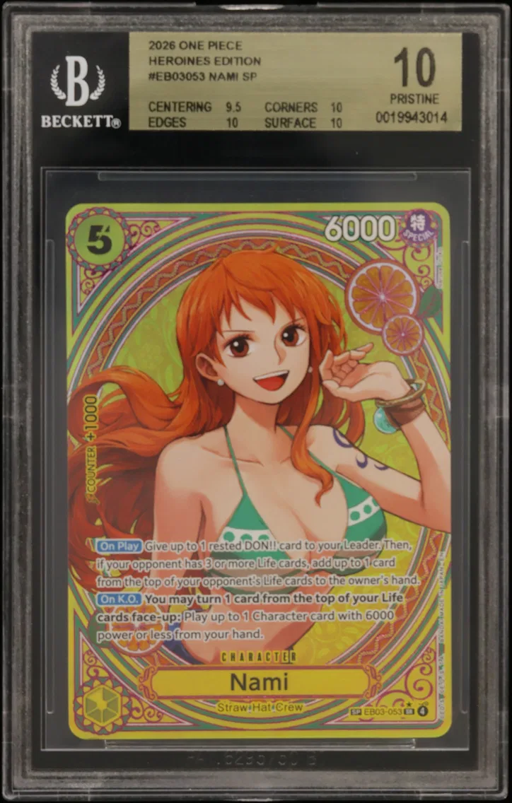 2026 #EB03053 Nami SP BGS 10 One Piece Card Game -ONE PIECE Heroines Edition-