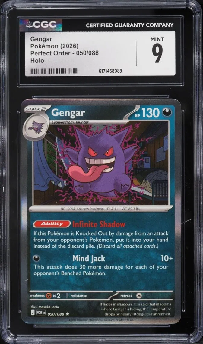 2026 Pokemon Mega Evolution Perfect Order Holo Gengar #50 CGC 9 MINT