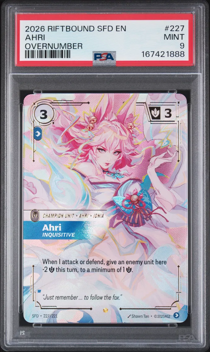 2026 #227 Ahri - Inquisitive PSA 9 Riftbound: League of Legends Sfd-Spiritforged