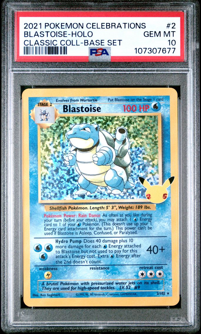 2021 #2 Blastoise-Holo PSA 10 Celebrations Classic Collection Pokemon