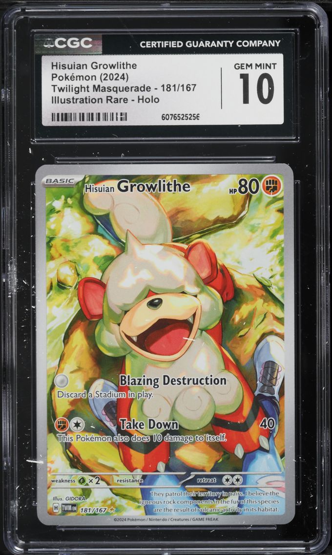 2024 #181 Hisuian Growlithe CGC 10 Twm EN-Twilight Masquerade Pokemon