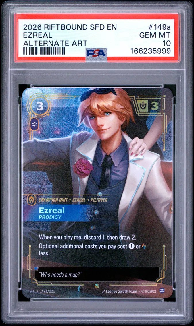 2026 #149a Ezreal - Prodigy PSA 10 Riftbound: League of Legends Sfd-Spiritforged
