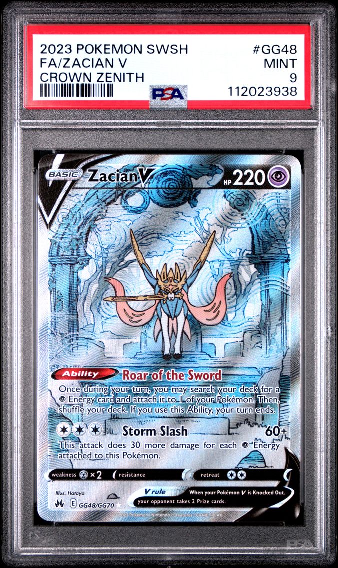 2023 #GG48 Full Art/Zacian V PSA 9 Sword and Shield Crown Zenith Pokemon