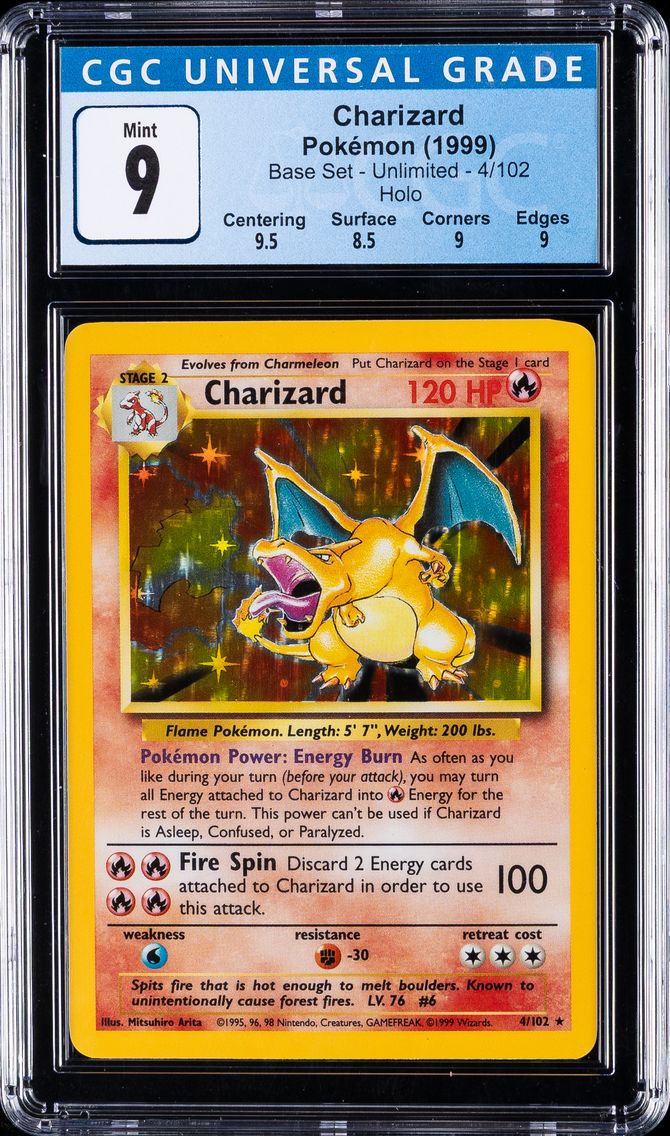 1999 #4 Charizard-Holo CGC 9 Gam