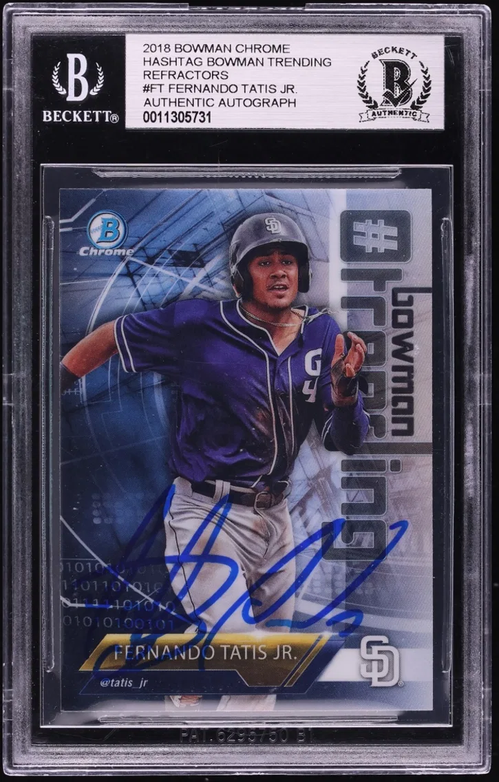 2018 #NA Bowman Chrome Trending Refractor Fernando Tatis ROOKIE AUTO BAS BGS AUTH