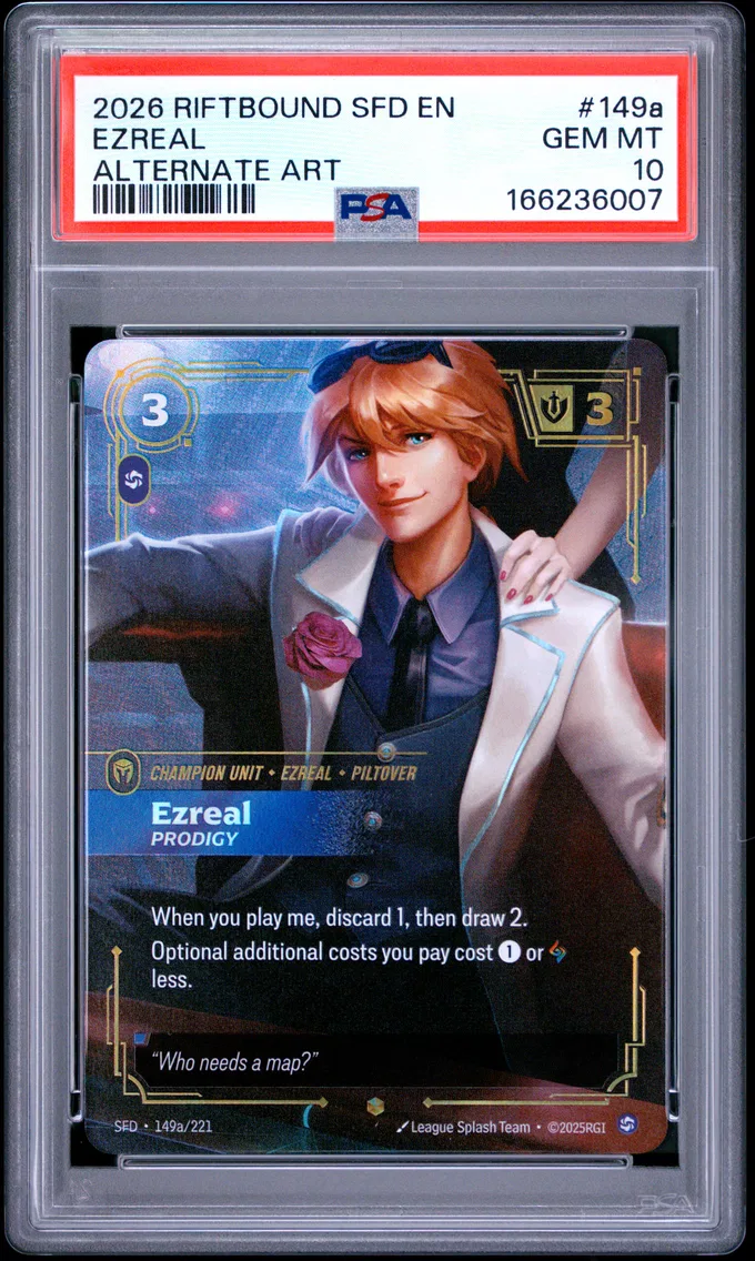2026 #149a Ezreal - Prodigy PSA 10 Riftbound: League of Legends Sfd-Spiritforged
