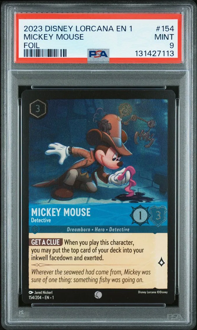 2023 #154 Mickey Mouse - Detective PSA 9 Disney Lorcana EN 1-the First Chapter