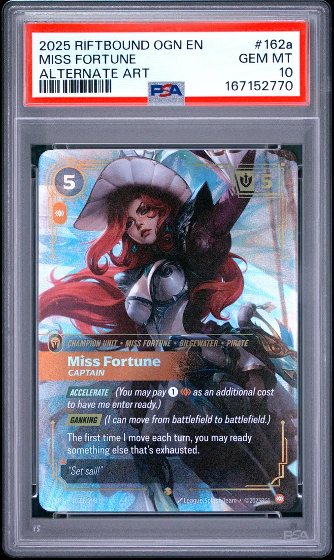 2025 #162a Miss Fortune - Captain PSA 10 Riftbound: League of Legends Ogn-Origins